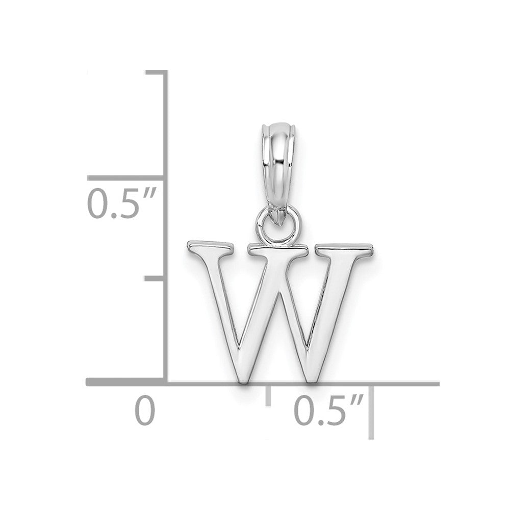 FJC Finejewelers 925 Sterling Silver Rhodium Plated Polished Block Initial -W- Charm