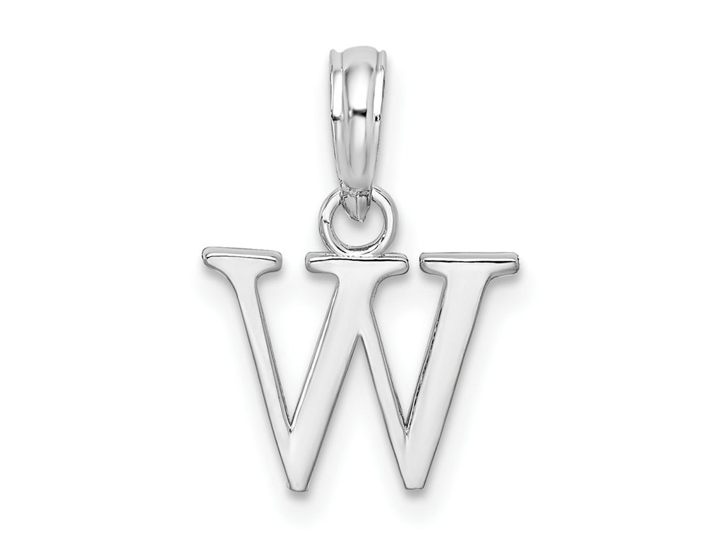 FJC Finejewelers 925 Sterling Silver Rhodium Plated Polished Block Initial -W- Charm