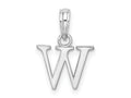 FJC Finejewelers 925 Sterling Silver Rhodium Plated Polished Block Initial -W- Charm