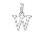 FJC Finejewelers 925 Sterling Silver Rhodium Plated Polished Block Initial -W- Charm