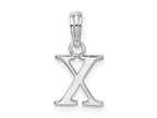 FJC Finejewelers 925 Sterling Silver Rhodium Plated Polished Block Initial -X- Charm