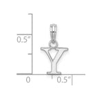 FJC Finejewelers 925 Sterling Silver Rhodium Plated Polished Block Initial -Y- Charm