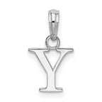 FJC Finejewelers 925 Sterling Silver Rhodium Plated Polished Block Initial -Y- Charm