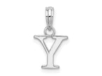 FJC Finejewelers 925 Sterling Silver Rhodium Plated Polished Block Initial -Y- Charm