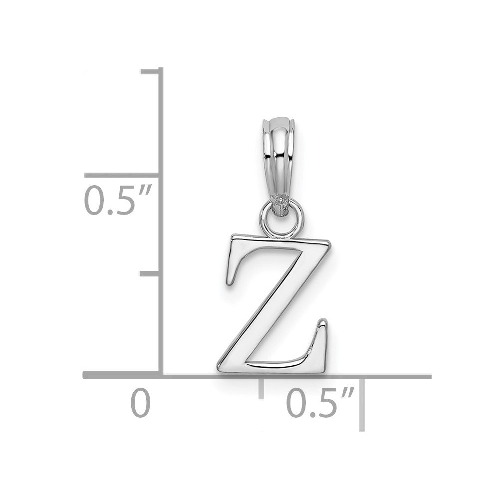 FJC Finejewelers 925 Sterling Silver Rhodium Plated Polished Block Initial -Z- Charm