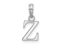 FJC Finejewelers 925 Sterling Silver Rhodium Plated Polished Block Initial -Z- Charm