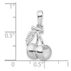 FJC Finejewelers 925 Sterling Silver Rhodium Plated Polished 3D Cherries Charm 22 x 11 mm