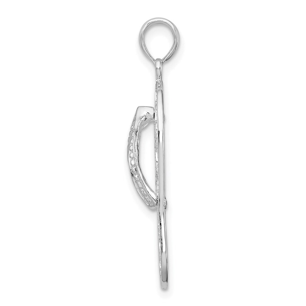 FJC Finejewelers 925 Sterling Silver Rhodium Plated 3D Cut-out Turtles Flip-flop Charm 32 x 10 mm