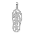 FJC Finejewelers 925 Sterling Silver Rhodium Plated 3D Cut-out Turtles Flip-flop Charm 32 x 10 mm