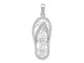 FJC Finejewelers 925 Sterling Silver Rhodium Plated 3D Cut-out Turtles Flip-flop Charm 32 x 10 mm