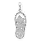 FJC Finejewelers 925 Sterling Silver Rhodium Plated 3D Cut-out Flowers Flip-flop Charm 33 x 10 mm