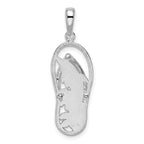 FJC Finejewelers 925 Sterling Silver Rhodium Plated 3D Cut-out Dolphin Flip-flop Charm 33 x 10 mm