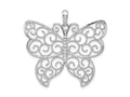 FJC Finejewelers 925 Sterling Silver Rhodium Plated Large Beaded Filigree Butterfly Charm 38 mm
