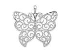 FJC Finejewelers 925 Sterling Silver Rhodium Plated Large Beaded Filigree Butterfly Charm 38 mm