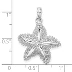FJC Finejewelers 925 Sterling Silver Rhodium Plated Polished Cut-out Filigree Starfish Charm 27 x 20 mm