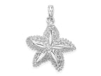FJC Finejewelers 925 Sterling Silver Rhodium Plated Polished Cut-out Filigree Starfish Charm 27 x 20 mm