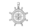 FJC Finejewelers 925 Sterling Silver Rhodium Plated Polished Ships Wheel with Compass Charm 27 x 27 mm