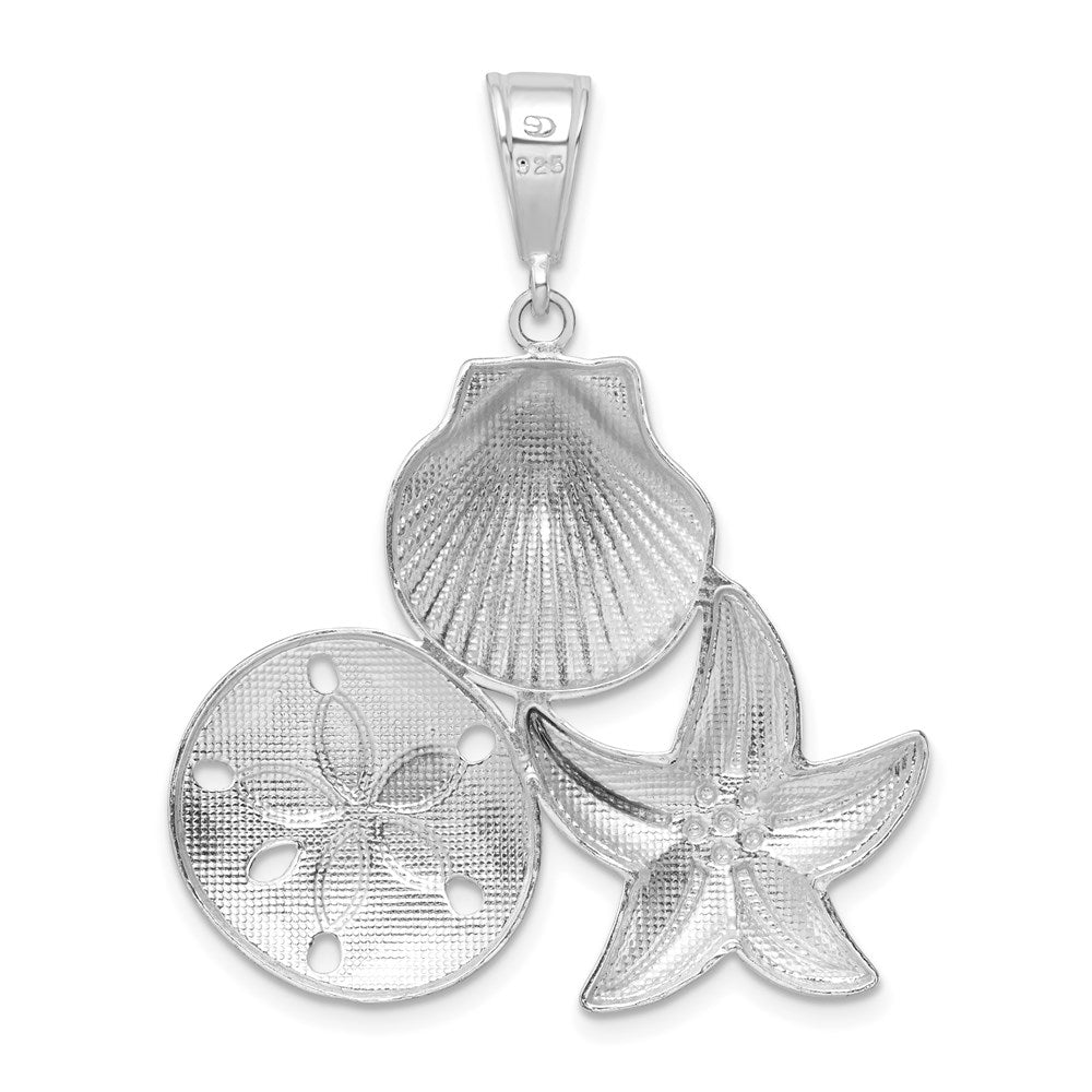 FJC Finejewelers 925 Sterling Silver Polished/Textured Sea Life Charm 40 x 31 mm