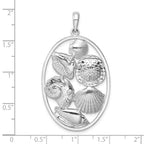 FJC Finejewelers 925 Sterling Silver Polished Shells Oval Charm 47 x 27 mm
