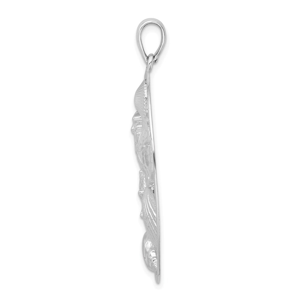 FJC Finejewelers 925 Sterling Silver Polished Shells Oval Charm 47 x 27 mm