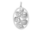 FJC Finejewelers 925 Sterling Silver Polished Shells Oval Charm 47 x 27 mm