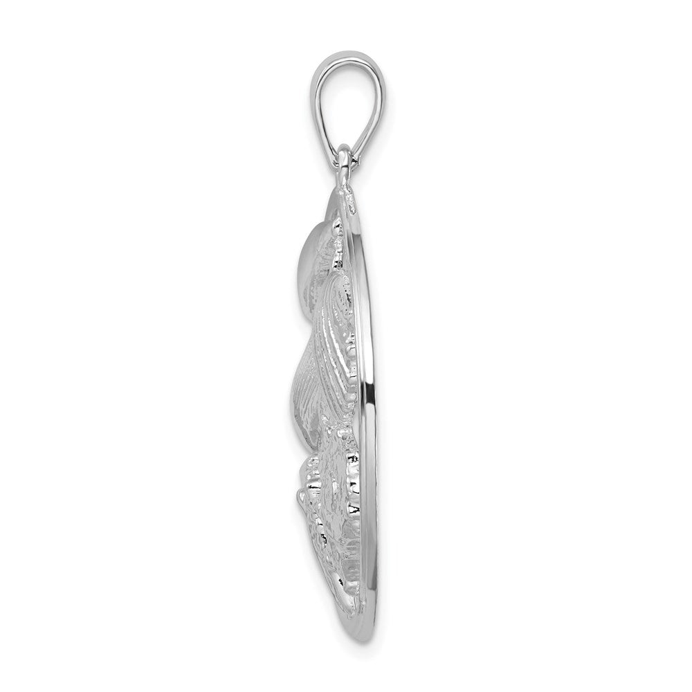 FJC Finejewelers 925 Sterling Silver Polished Shells Large Round Charm 40 x 30 mm