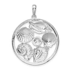 FJC Finejewelers 925 Sterling Silver Polished Shells Large Round Charm 40 x 30 mm