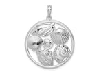 FJC Finejewelers 925 Sterling Silver Polished Shells Large Round Charm 40 x 30 mm