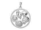 FJC Finejewelers 925 Sterling Silver Polished Shells Round Charm 32 x 24 mm