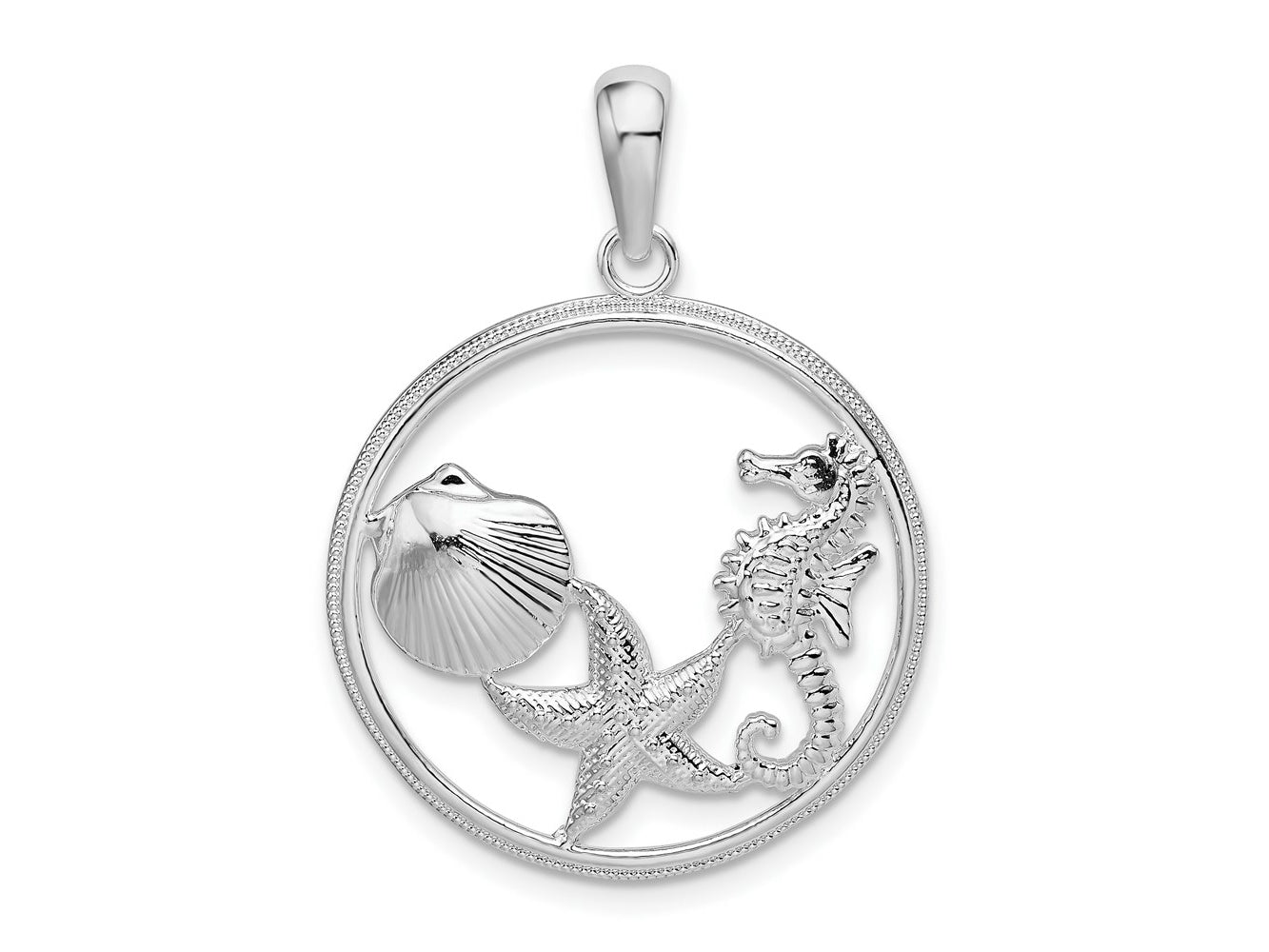 FJC Finejewelers 925 Sterling Silver Polished Sea Life Round Charm 31 x 23 mm