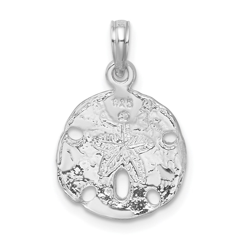 FJC Finejewelers 925 Sterling Silver Rhodium Plated Polished Sand Dollar Charm 20 x 13 mm