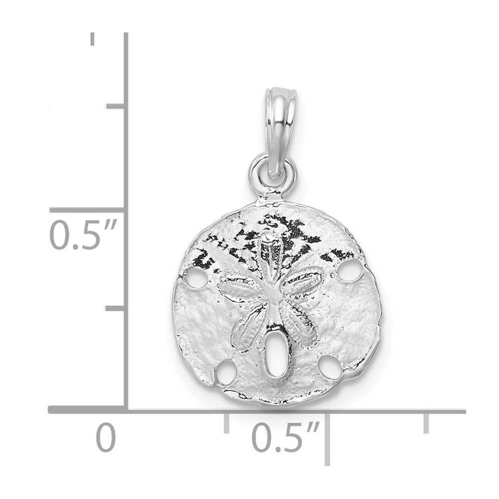 FJC Finejewelers 925 Sterling Silver Rhodium Plated Polished Sand Dollar Charm 20 x 13 mm
