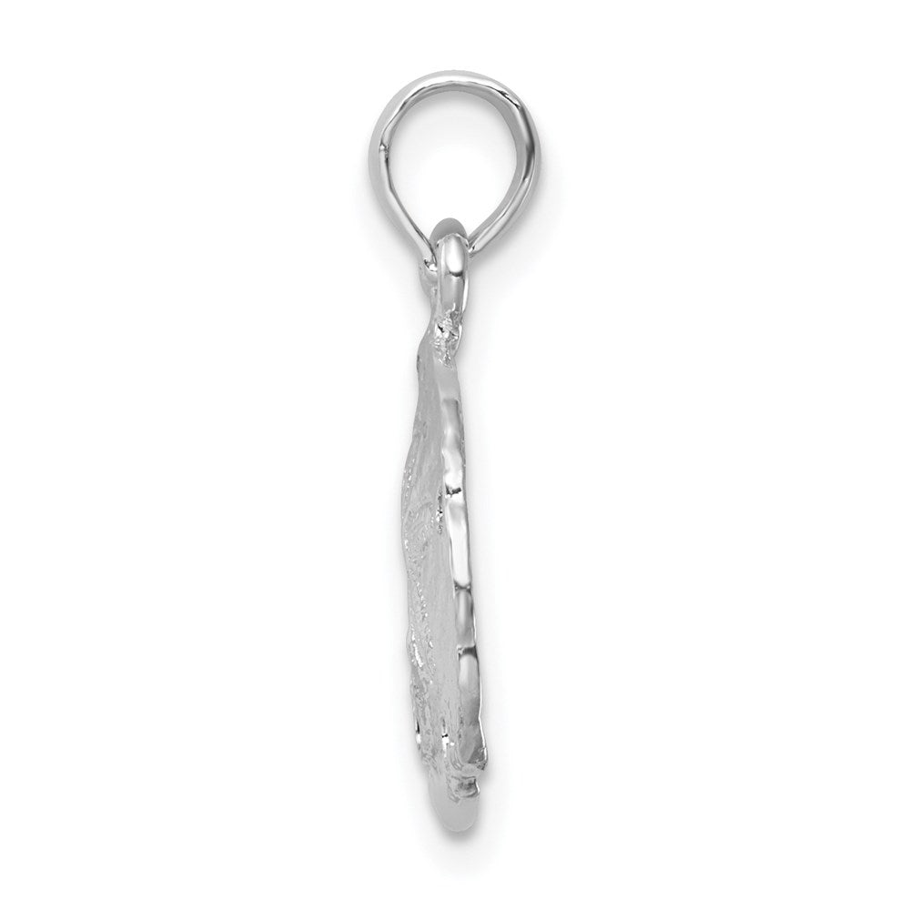 FJC Finejewelers 925 Sterling Silver Rhodium Plated Polished Sand Dollar Charm 20 x 13 mm