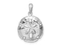 FJC Finejewelers 925 Sterling Silver Rhodium Plated Polished Beveled Sand Dollar Charm 24 x 15 mm