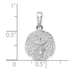FJC Finejewelers 925 Sterling Silver Rhodium Plated Polished/Textured Sand Dollar Charm 21 x 13 mm