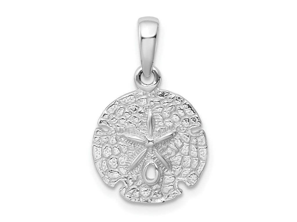 FJC Finejewelers 925 Sterling Silver Rhodium Plated Polished/Textured Sand Dollar Charm 21 x 13 mm