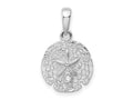FJC Finejewelers 925 Sterling Silver Rhodium Plated Polished/Textured Sand Dollar Charm 21 x 13 mm