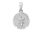 FJC Finejewelers 925 Sterling Silver Rhodium Plated Polished/Textured Sand Dollar Charm 21 x 13 mm