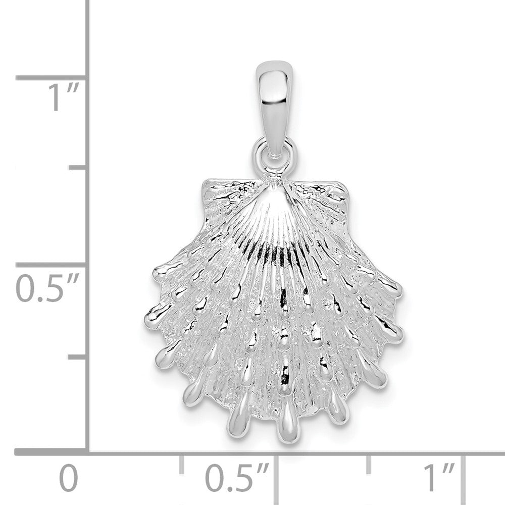 FJC Finejewelers 925 Sterling Silver Rhodium Plated Polished Large Lions Paw Shell Charm 26 x 17 mm