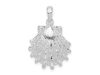FJC Finejewelers 925 Sterling Silver Rhodium Plated Polished Large Lions Paw Shell Charm 26 x 17 mm