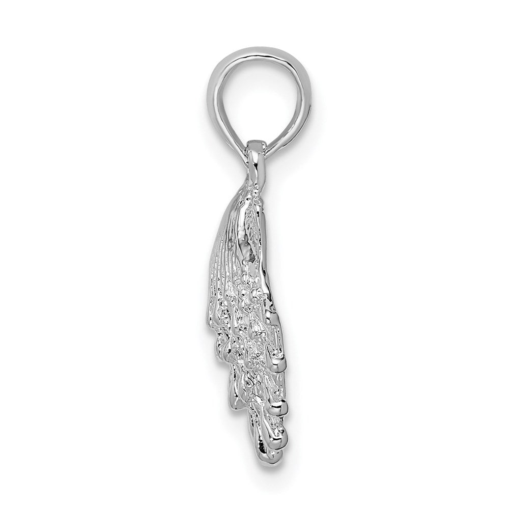 FJC Finejewelers 925 Sterling Silver Rhodium Plated Polished Lions Paw Shell Charm 19 x 1 mm