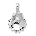 FJC Finejewelers 925 Sterling Silver Rhodium Plated Polished Lions Paw Shell Charm 19 x 1 mm