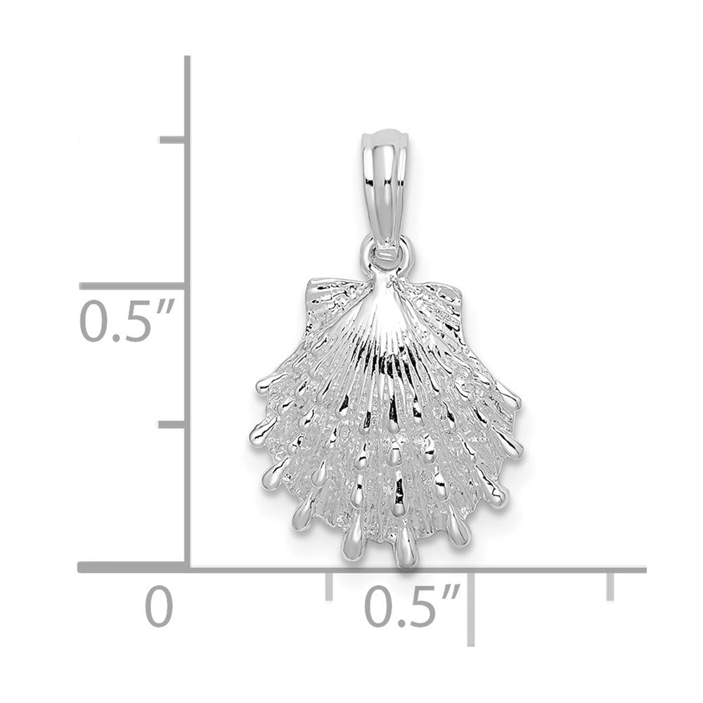 FJC Finejewelers 925 Sterling Silver Rhodium Plated Polished Lions Paw Shell Charm 19 x 1 mm