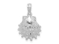 FJC Finejewelers 925 Sterling Silver Rhodium Plated Polished Lions Paw Shell Charm 19 x 1 mm