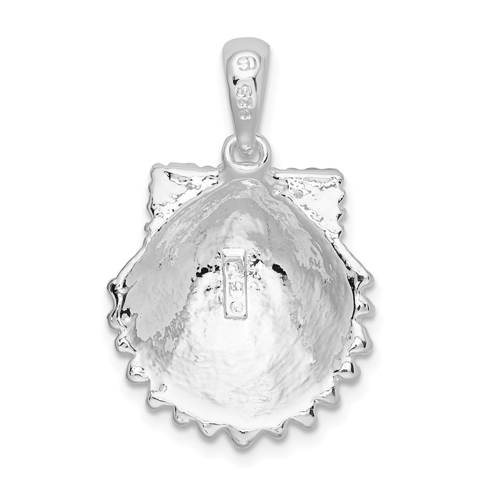 FJC Finejewelers 925 Sterling Silver Rhodium Plated Polished Beaded Scallop Shell Charm 25 x 16 mm