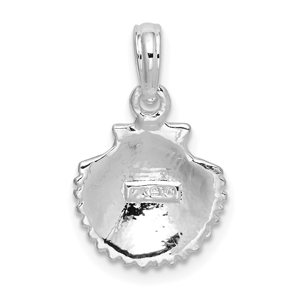 FJC Finejewelers 925 Sterling Silver Rhodium Plated Polished Scallop Shell Charm 19 x 11 mm