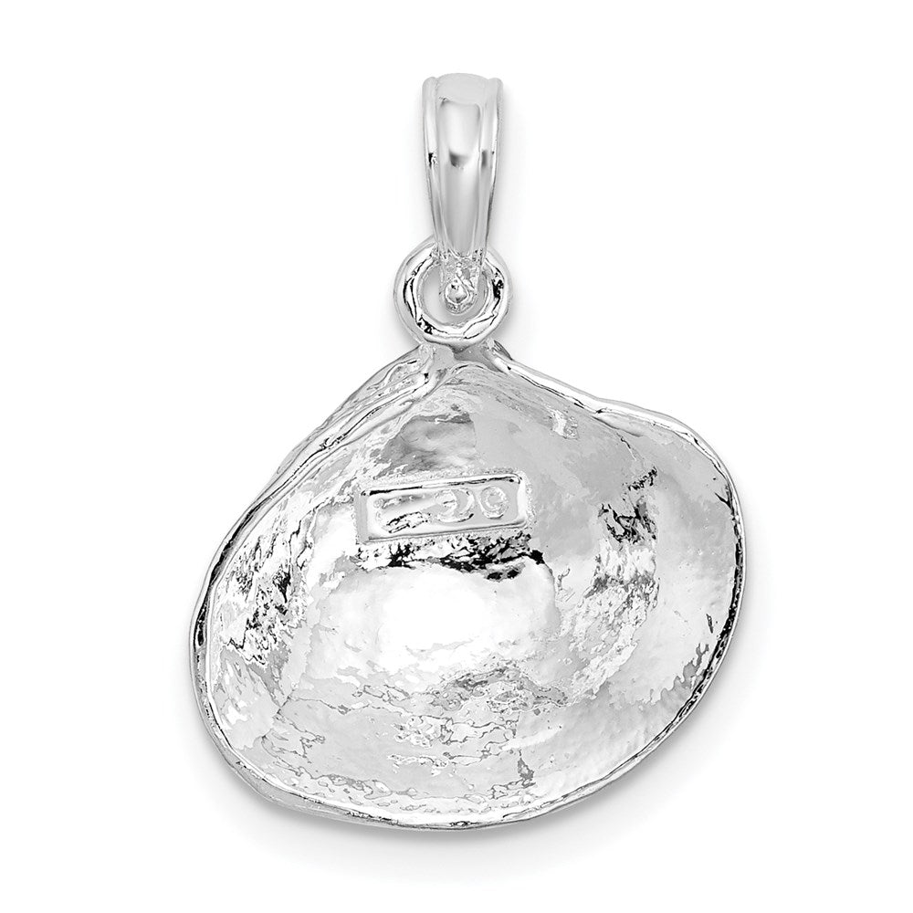 FJC Finejewelers 925 Sterling Silver Rhodium Plated Polished Clam Shell Charm 19 x 13 mm