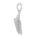 FJC Finejewelers 925 Sterling Silver Rhodium Plated Polished Conch Shell Charm 26 x 14 mm