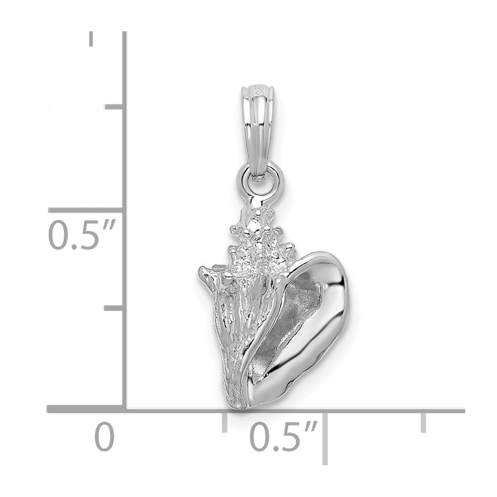 FJC Finejewelers 925 Sterling Silver Rhodium Plated Polished 3D Conch Charm 20 x 9 mm