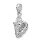 FJC Finejewelers 925 Sterling Silver Rhodium Plated Polished 3D Conch Charm 20 x 9 mm